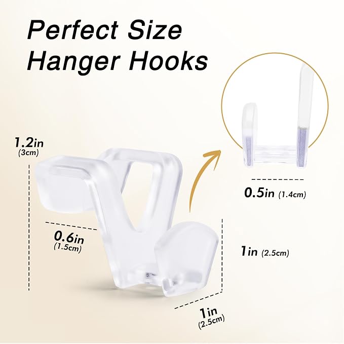 HOUSE DAY Space Saving Hangers 20 Pack, Clear Clothes Hanger Connector Hooks, Heavy Duty Hangers Space Saver, Premium College Dorm Room Essentials, Closet Organizers and Storage - Image 8