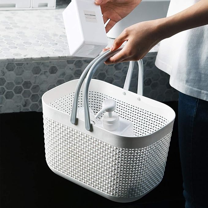 Plastic Portable Shower Caddy Basket, Storage Organizer, White, 3Pack - Image 6