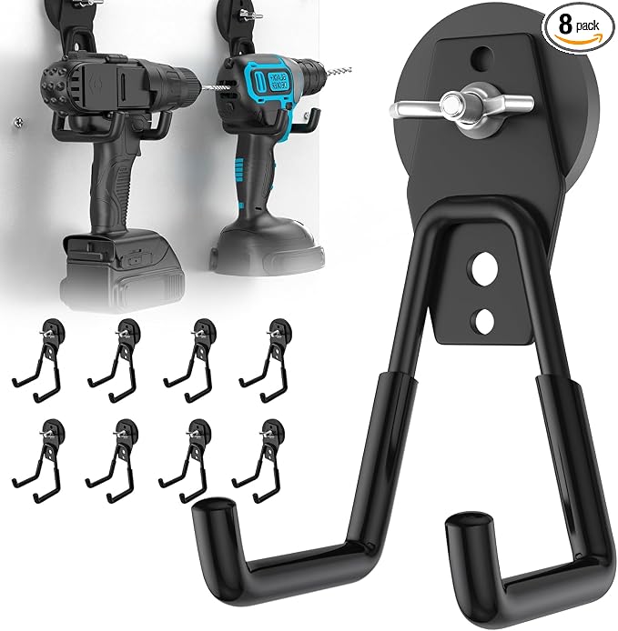 8Pcs Large Magnetic Hooks Heavy Duty, Strong Magnet Storage Hooks by AIYOTAR