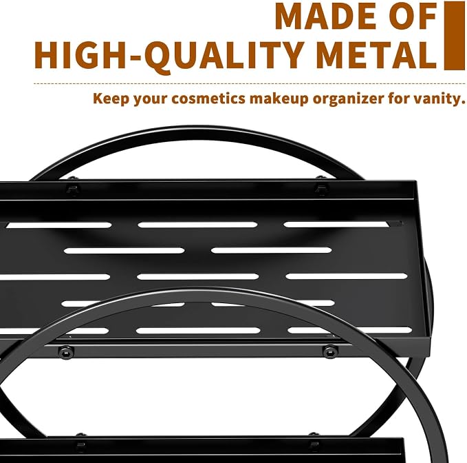 Bathroom Counter Organizer, 2-Tier Black Perfume Organizer Dresser - Image 9