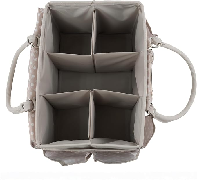 Everything Mary Deluxe Store & Tote Organizer – Tan Dot Craft Tote with Handle – Art Supply Caddy for Sewing, Scrapbooking, DIY Projects & Creative Tool Storage - Image 9