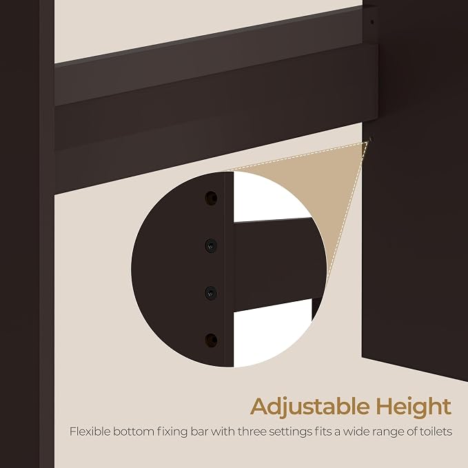 Yaheetech 77in Over the Toilet Storage Cabinet, Espresso Bathroom Organizer - Image 8