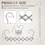 4 Pack Space Saving Hangers for Clothes: Extendable Metal Hangers - Image 5