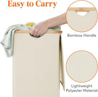 Lifewit 105L Large Laundry Basket with Lid, Removable Bags, White - Image 6