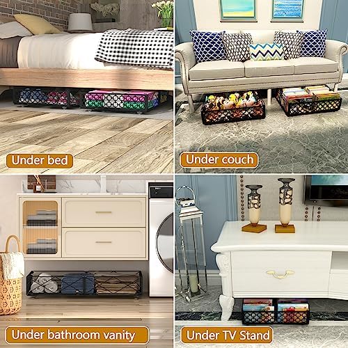 NADAMOO Under Bed Storage with Wheels, Low Profile Rolling Organizer Bins - Image 6