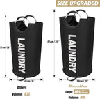 Maxsilan 90L Large Laundry Basket, Freestanding Tall Clothes Hamper, Collapsible Laundry Bag, Black (Pack of 3) - Image 3