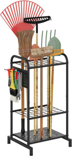 Garden Tool Organizer with Hooks, Steel Yard Storage Holder,Broom Holder by PULIJIAJU