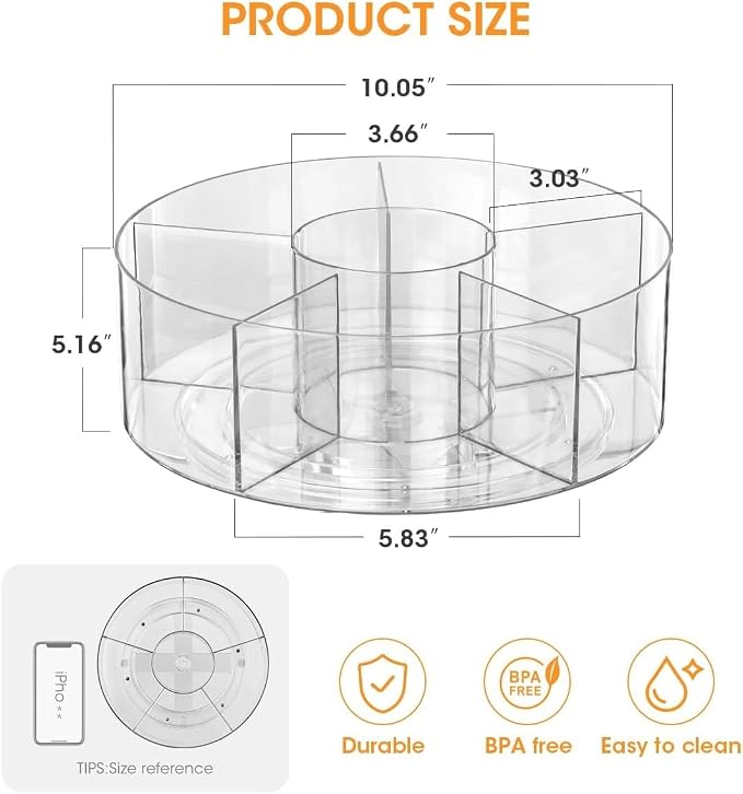 AIEVE Extra Large Drink Packet Organizer, 360° Lazy Susan Rotating Turntable for Larger Powder Drink Mix, Hydration Packets Acrylic Pantry Organizers for Kitchen Storage Organization - Image 6