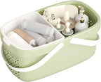 Pulseplay Plastic Shower Caddy Basket,Storage Basket with Handle Green by Unknown