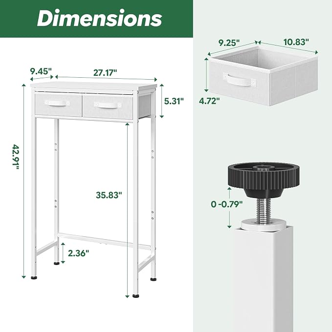 Simple Trending 2-Tier Over The Toilet Storage with 2 Fabric Drawers - Image 3