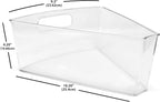 Kitchen Spaces Lazy Susan Deep Organizer Bins, Corner Cabinet Turntable Shelf Storage for Kitchen and Pantry Items, Clear and Sturdy with Built-In Handles, 2 Pack - Image 2