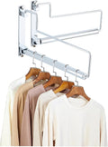NEWRAIN Chrome Clothes Drying Rack, Wall Mounted Swing Arm Hanger for Laundry Room, Garage, Indoor & Outdoor Use by NEWRAIN
