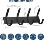 VAEHOLD Wall Hooks, Heavy Duty Aluminum Towel Hooks for Hanging Coat, Hat, Key, Clothes, Closet Hook Wall Mount for Kitchen, Bathroom, Office (“C“ Shape Coat 4 Hooks 2 Pack) - Image 5
