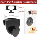 Latoxcaa Space Saving Standard Hanger Hooks 50Pcs, Upgrade Heavy Duty Space Saver Hangers Connector Hooks for Clothes, Premium Hanging Closet Organizer for Dorm, Ganchos para Colgar Ropa, Black - Image 3