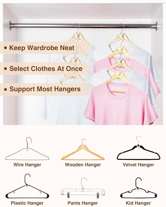 Smartor Clothes Hanger Connector Hooks 120 Pack, Hangers Space Saving | Hanger Add on Hook as Closet Organizer, Stacking Hangers, Cascading Space Saver, Closet Storage and Organization -White - Image 4