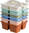 Set of 6 Classroom Caddy, Small Plastic Storage Caddy with Handle, Boho by RAUVOLFIA