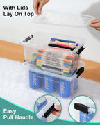 EOENVIVS Plastic Storage Bins with Lids 6 Pack, 7 Quart Storage Containers With Black Buckle Latch, Stackable Storage Organizers for Home Pantry Office Classroom Organization, Clear - Image 7