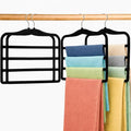 4 Pack Space Saving Velvet Pants Hangers, Dorm Room Essentials, Non-Slip Multi-Tier Closet Organizer for Jeans & Slacks, Maximize Wardrobe Storage with Multi-Purpose Rack for Shorts, Scarves & Ties by CLODSPAC
