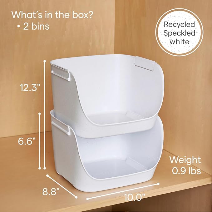 YouCopia ShelfBin Stacking Pantry Bins, 2-Pack, Stackable Storage Basket Organizers for Kitchen and Cabinet Organization - Image 4