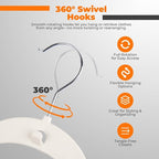 Plastic Hangers 100 Pack, Cascading Slim Space Saving Clothing Hangers with 360° Rotating Hook, Non Slip Clothes Hangers for Sweater Shirt, Heavy Duty Coat Hanger with Inner Hook for Closet, White - Image 4