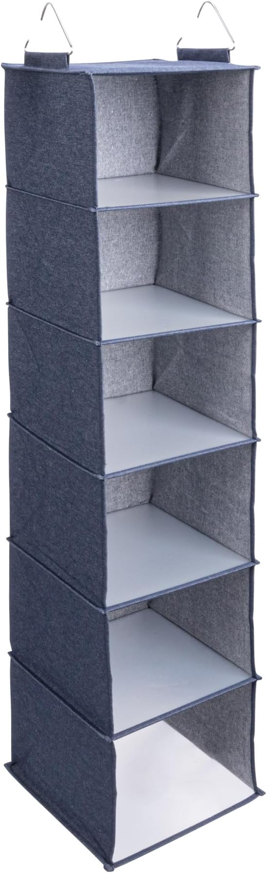 Household Essentials Hanging Cotton Blend Closet Organizer with 6 Storage Shelves, Denim by HouseholdEssentials