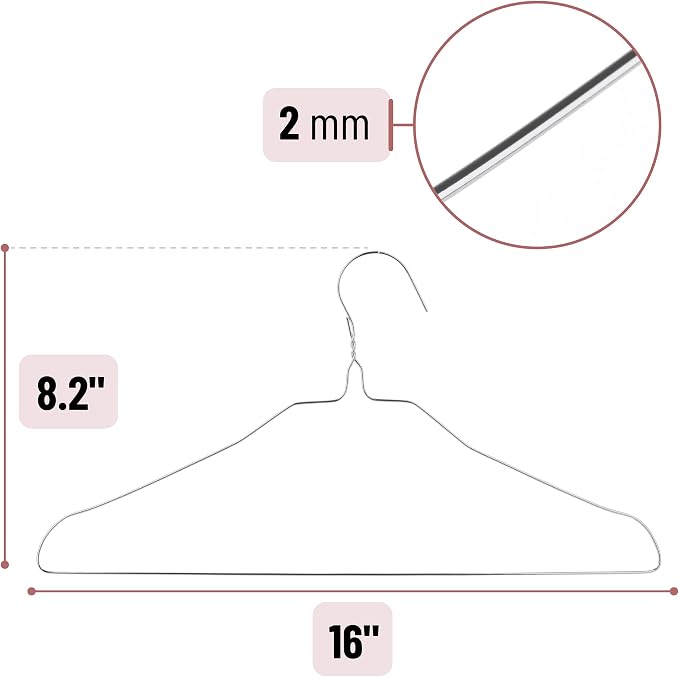 Mr. Pen- Metal Wire Hangers, 20 Pack, Silver - Image 3
