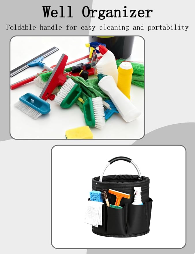 Cleaning Caddy with Handle, for Cleaning Supplies Organizer Bucket - Image 7