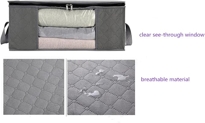 Storage Clothes Bins Closet Bags: Containers Organizer Bag Boxes Clothing Bin Box Container Organization for Organizing Blanket Cloth Pillow Sheet Sweater and Storage Totes Organizers With Lids - Image 6