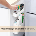 Adhesive Cabinet Door Organizer Storage 4 Pack, Door Rack Shelves Holder for Sink Kitchen Bathroom RV Pantry Bedroom Closet Laundry Office, White - Image 5