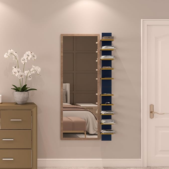 Homaterial 5 Tier Wall Shelf Unit, Decorative Wall Mount Vertical Shelving,Modern Column Floating Shelves for Bedrooms, Bathrooms (Blue) - Image 5