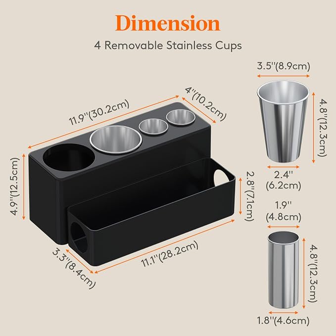 Lifewit Hair Tool Organizer Dryer Holder Countertop with 4 Cups, Black - Image 2