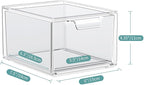 2 Pack Stackable Acrylic Makeup Organizer, Clear Storage Drawers - Image 3