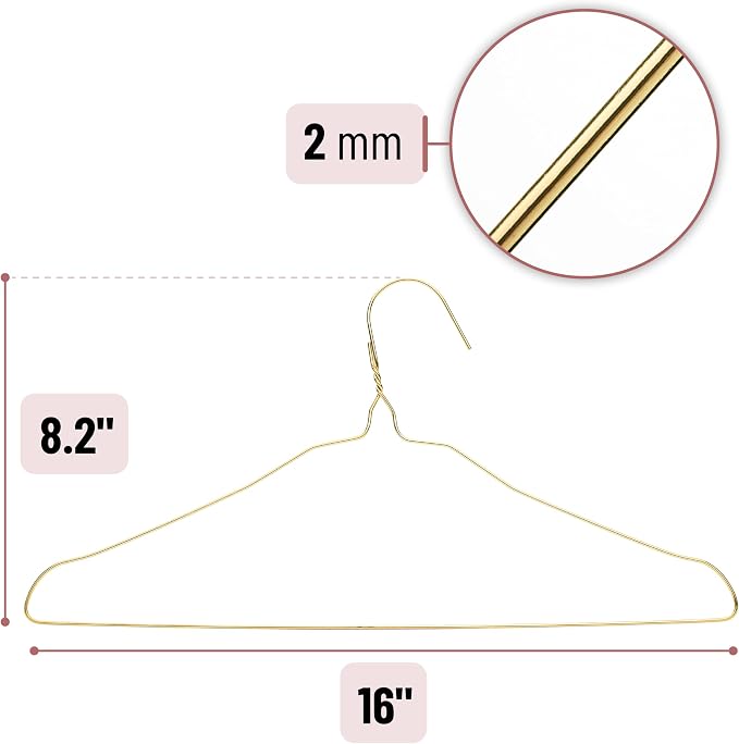 Mr. Pen- Metal Wire Hangers, 10 Pack, Gold - Image 3