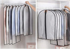 Garment Bags for Hanging Clothes Travel (Set of 12) Suit Bags for Closet Storage Closet Cover for Open Closet Clothes Storage Bag with Zipper for Suits, Jackets, Shirts (Black, 24'' x 40'') - Image 8