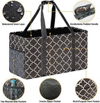 GhvyenntteS Extra Large Utility Tote Bag 2 Pack - Stand Up Utility Tote with Metal Wire Frame & Hard Bottom Board, Reusable Grocery Bags With Handles for Storage, Picnics, Beach, Laundry, Car, Camping - Image 6