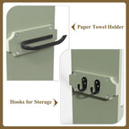 HLR Over The Toilet Storage Cabinet with Gold Trim, Over Toilet Bathroom Organizer with Adjustable Shelves and Toilet Paper Holder, Above Toilet Storage Cabinet Spacesaver for Bathroom (Green) - Image 3