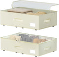 EE-RoomWorld Under Bed Storage with Wheels, No Assemble Required 7.5 inches height Under Bed Storage bins,Large capacity Rolling Underbed Shoe Storage containers，dorm underbed storage drawers by EASIERLIFEENJOYWORLDBEAUTY