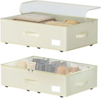 EE-RoomWorld Under Bed Storage with Wheels, No Assemble Required 7.5 inches height Under Bed Storage bins,Large capacity Rolling Underbed Shoe Storage containers，dorm underbed storage drawers by EASIERLIFEENJOYWORLDBEAUTY