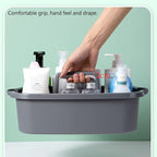 Haundry Large Cleaning Caddy with Handle, Tool Storage Basket Organizer, Sturdy Pail Bucket Organizer, Household Bucket for Cleaning Supplies - Gray - Image 2