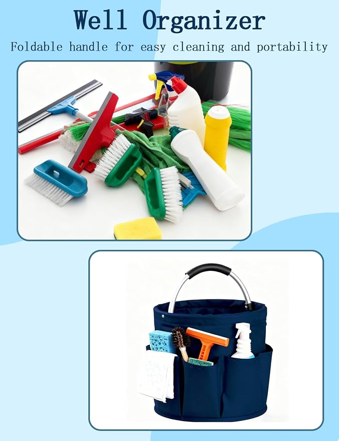 Cleaning Caddy with Handle, for Cleaning Supplies Organizer Bucket - Image 7