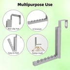 BAKON Over The Door Hanger Folding Clothes Drying Rack, Folding Hanging Coat Rack for Indoor Laundry Room Compact Small Space Foldable Portable Clothing Hanger Hook Collapsible-2 Pack (Gary) - Image 2