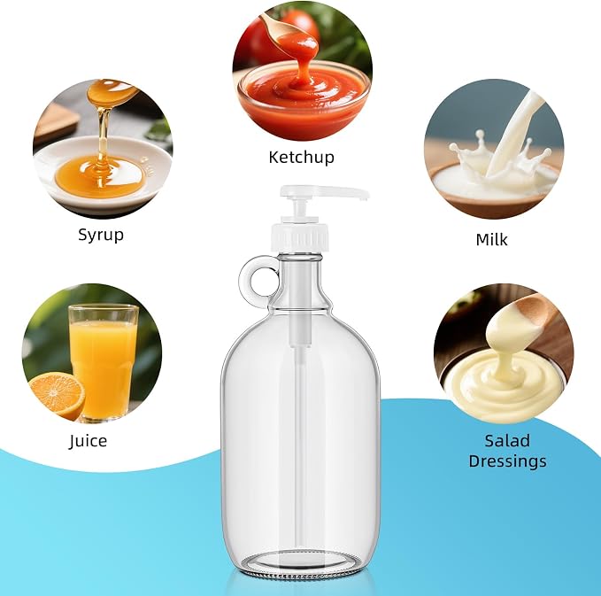 Laundry Detergent Dispenser,64oz Fabric Softener Dispenser,Glass Liquid Laundry Detergent Container,Laundry Detergent Organizer for Laundry Room Organization with 4 Labels,2 Pack - Image 3