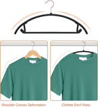 OIKA 50 Pack No-Bump Plastic Clothes Hangers, Black, Non-Slip, Space-Saving - Image 4