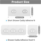 12 Pack Adhesive Replacement, Strong Adhesive Hooks, Waterproof Adhesive Strips, No Drilling, for Bathroom Storage Shelves and Kitchen Racks - Image 2