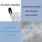 62L Blue Floral Butterfly Waterproof Laundry Hamper with Durable Leather Handle,Kids Collapsible Storage Basket for Nursery,Playroom, Bedroom(Indigo Flowers） - Image 3