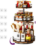 Heavy-Duty 3-Tier Lazy Susan Organizer, Adjustable to Different Heights, Countertop Spice Rack, Upgraded Thickened Wooden Board, Suitable for Seasoning Organizer, Kitchen Organization by CasaDolce