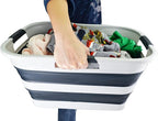 SAMMART 30L(8 gallon) Collapsible Plastic Laundry Basket - Foldable Pop Up Storage Container/Organizer - Space Saving Hamper/Basket - Water Capacity 24L(6.3 gallon) (1, Grey/Slate Grey) - Image 8