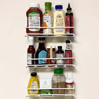 Evelots 2-Pack 3-Tier Spice Rack Organizer Door/Wall Mount Holds 36 Bottles - Image 7