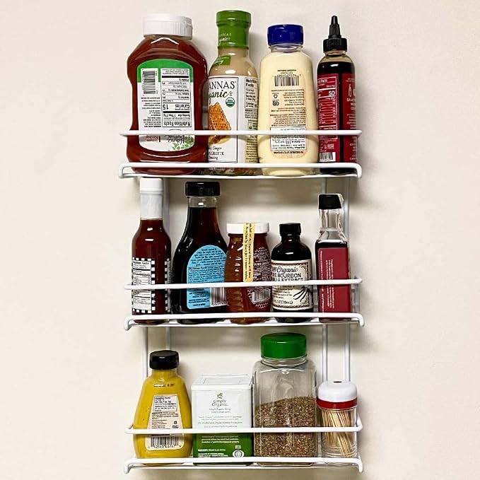 Evelots 2-Pack 3-Tier Spice Rack Organizer Door/Wall Mount Holds 36 Bottles - Image 7
