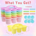6 Pack Classroom Caddy Organizer with Handle, 6 Compartments, Pastel - Image 2
